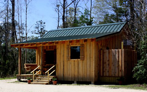 The Mayhaw Cabin provides rustic elegance for the perfect romantic getaway